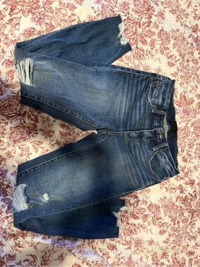 BKE Womens Distressed Blue Denim Jeans